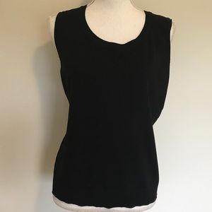 August Silk XLarge Sleeveless Black Career Sweater